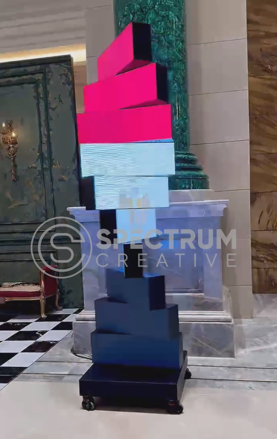 Indoor Double-side Rotating DNA LED Display in Egypt